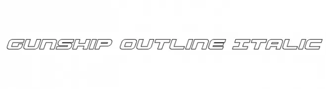 Gunship Outline Italic  font caratteri gratis