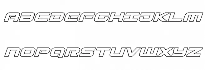Gunship Outline Italic Fuentes MAYÚSCULAS