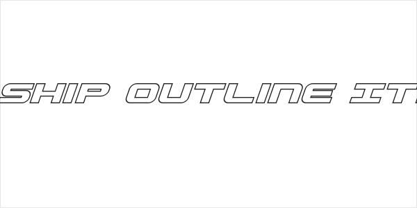 Gunship Outline Italic Logo