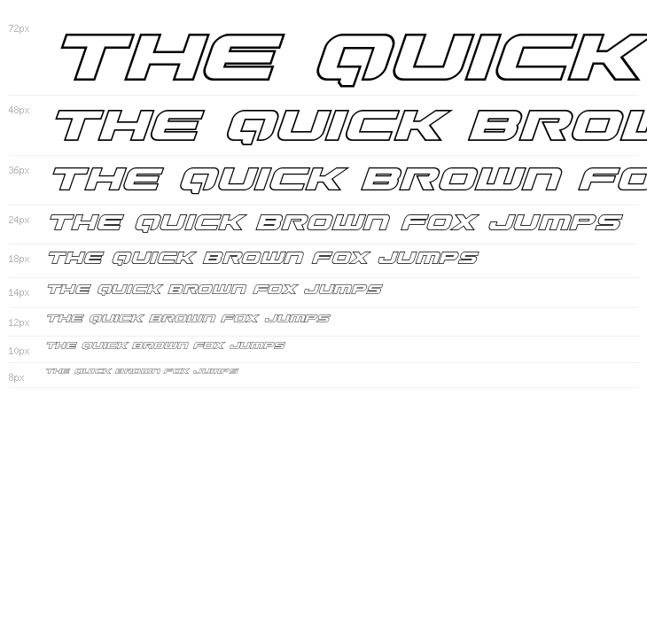 Gunship Outline Italic Waterfall