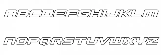 Gunship Outline Italic फ़ॉन्ट लोअरकेस