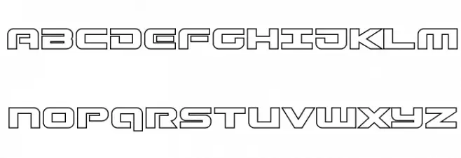 Gunship Outline Schriftart Groß