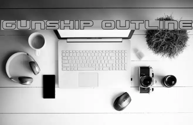Gunship Outline Font examples
