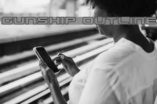 Gunship Outline Font examples