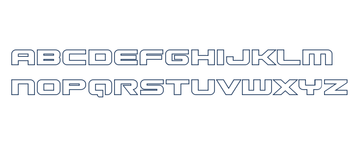Gunship Outline Lowercase