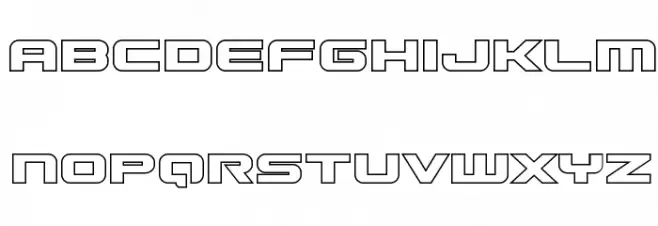 Gunship Outline फ़ॉन्ट लोअरकेस