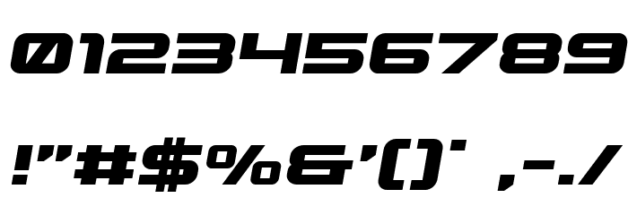Gunship Semi-Italic Font OTHER CHARS