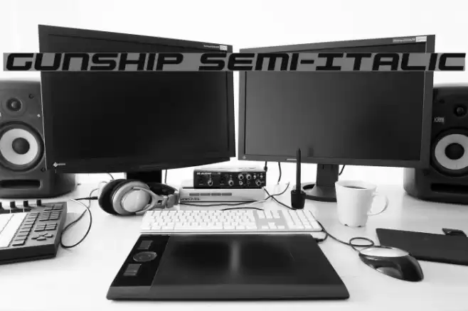 Gunship Semi-Italic examples