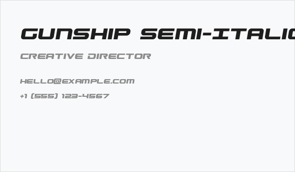 Gunship Semi-Italic Business Card