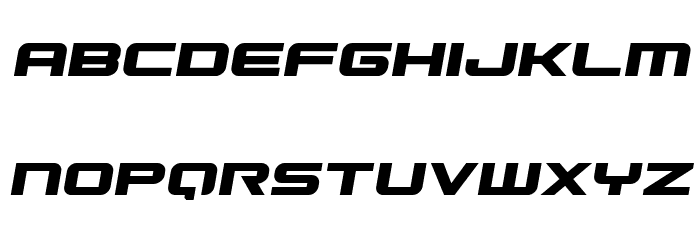 Gunship Semi-Italic Font LOWERCASE