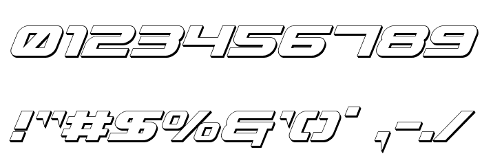Gunship Shadow Ital Font OTHER CHARS