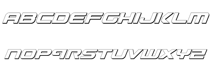 Gunship Shadow Ital Font LOWERCASE