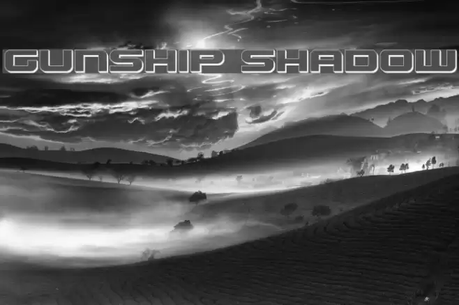Gunship Shadow Font examples