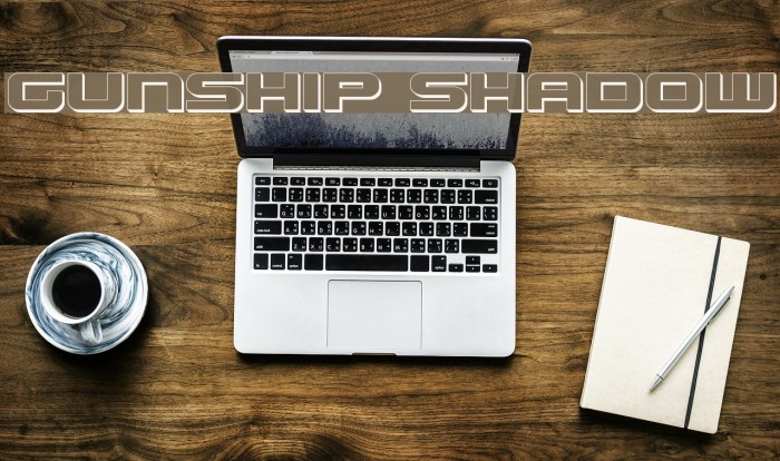 Gunship Shadow Font examples