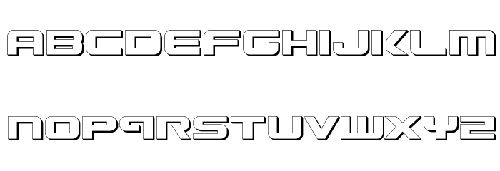 Gunship Shadow Font LOWERCASE