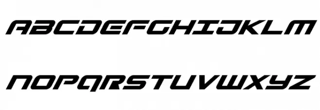 Gunship Super-Italic フォント 大文字