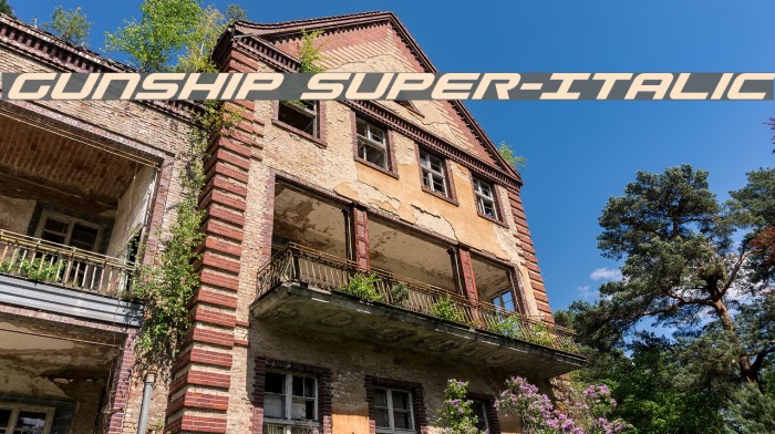 Gunship Super-Italic Font examples