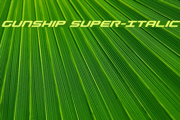Gunship Super-Italic Font examples