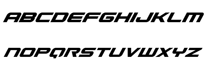 Gunship Super-Italic Font LOWERCASE
