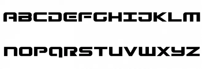 Gunship Font UPPERCASE
