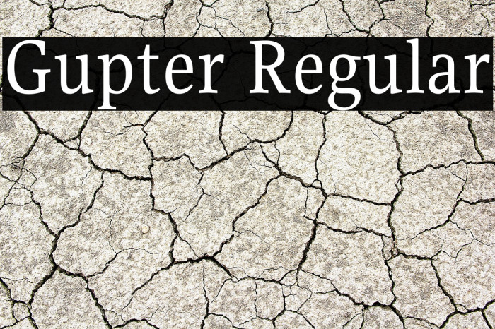 Gupter Regular Font examples