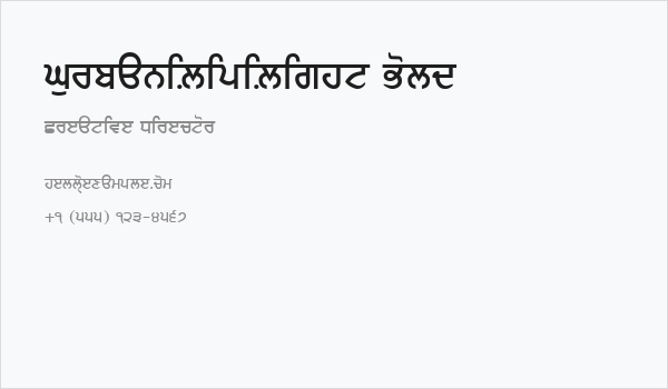 GurbaniLipiLight Bold Business Card