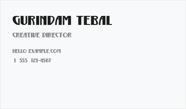 Gurindam Tebal Business Card