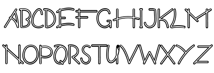 Guritno Demo Outline Font LOWERCASE