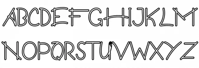 Guritno Demo Outline Schriftart Groß