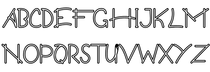 Guritno Demo Outline Font LOWERCASE
