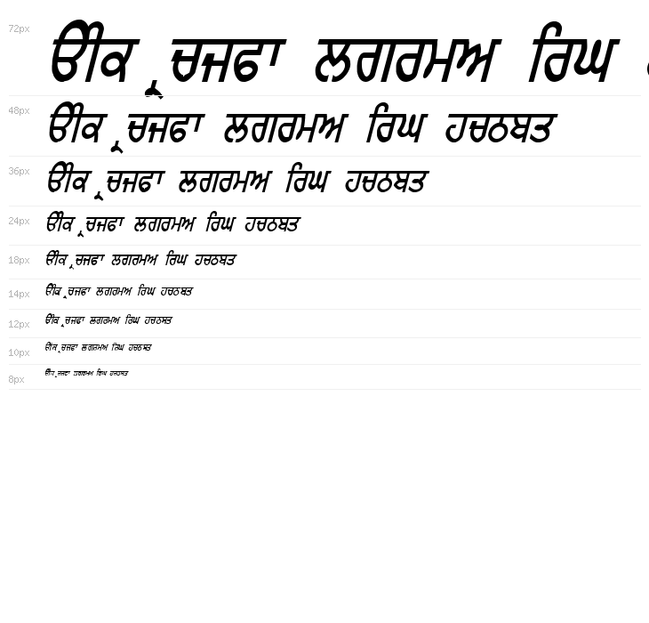 GurmukhiLys 010 Italic Waterfall