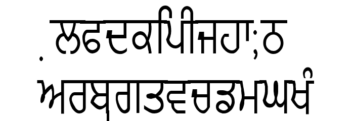 GurmukhiLys 020 Condensed Font LOWERCASE