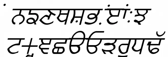 GurmukhiLys 020 Italic 字体 大写