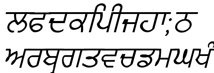 GurmukhiLys 020 Italic フォント 小文字