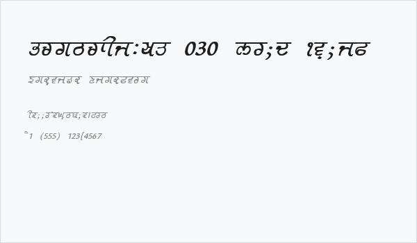 GurmukhiLys 030 Bold Italic Business Card