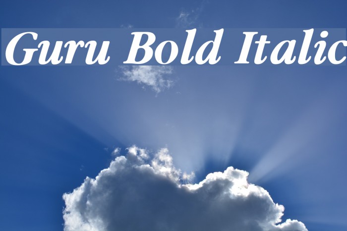 Guru Bold Italic Font examples