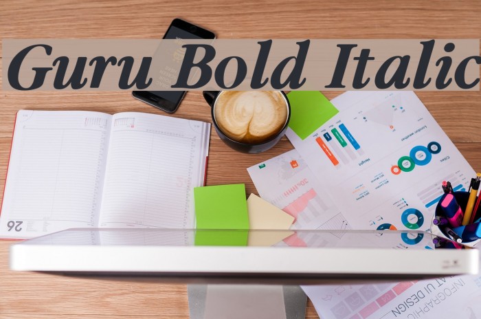 Guru Bold Italic Font examples