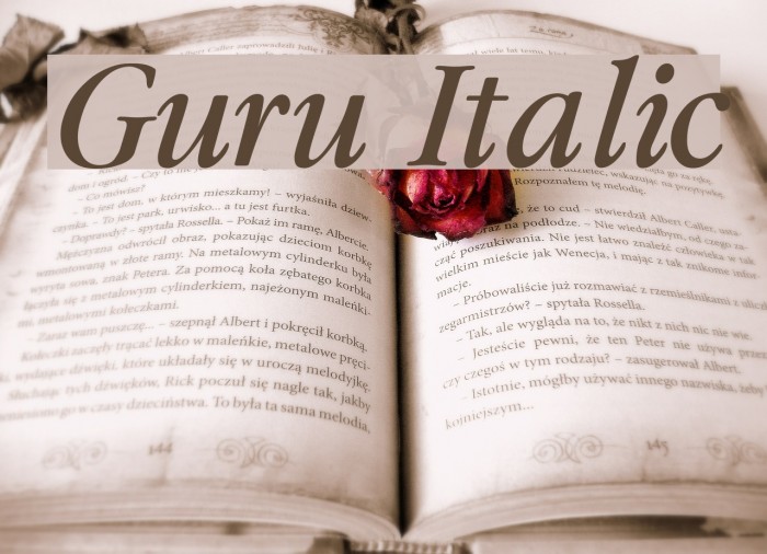 Guru Italic Font examples
