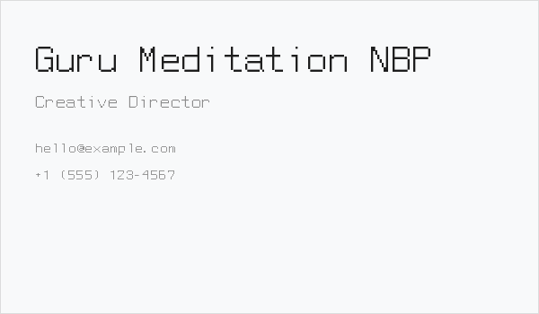 Guru Meditation NBP Business Card