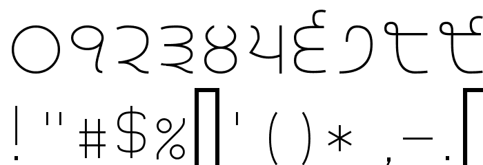 Gurvetica a2 Extra-Light フォント その他の文字