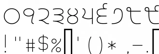 Gurvetica a2 Extra-Light フォント その他の文字