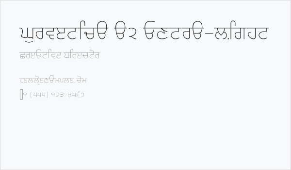 Gurvetica a2 Extra-Light Business Card