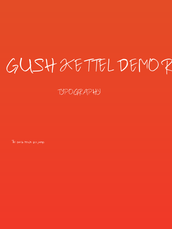 Gush Kettel Demo Regular Poster