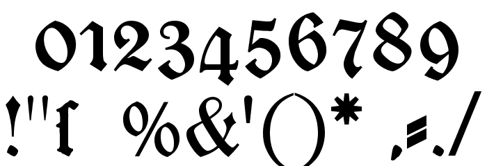 Gutenberg Textura Font OTHER CHARS