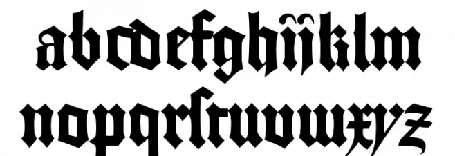 Gutenberg Schriftart Kleinbuchstaben
