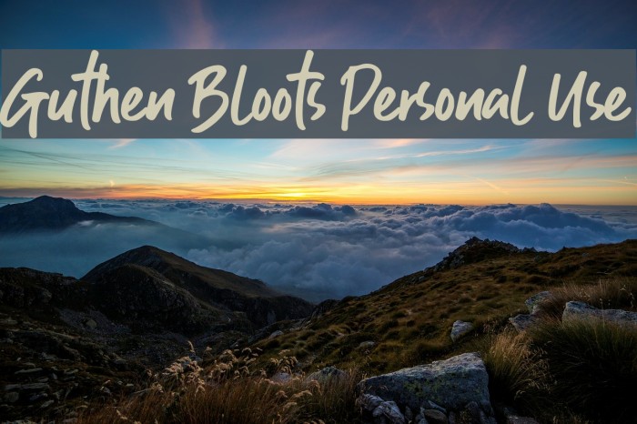 Guthen Bloots Personal Use Font examples