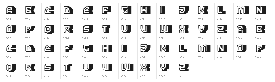 Gutsy Regular Character Map