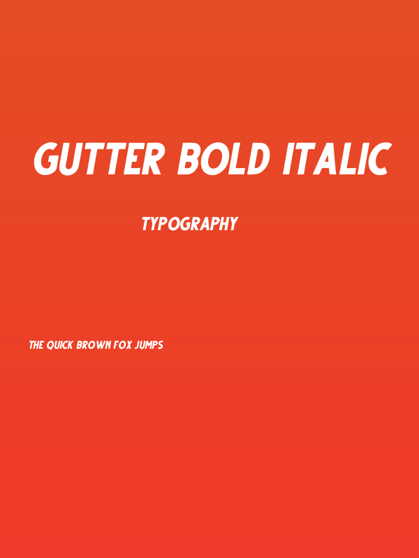 Gutter Bold Italic Poster