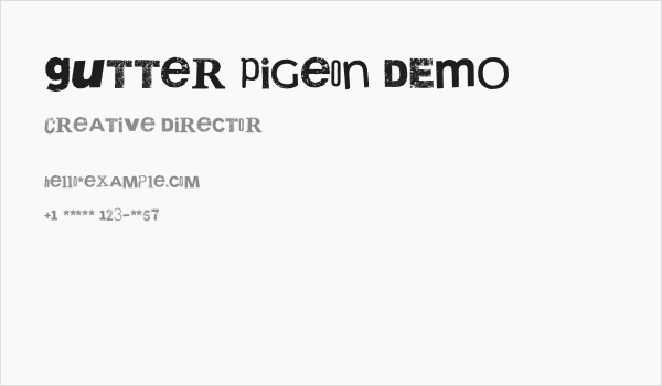 Gutter Pigeon DEMO Business Card