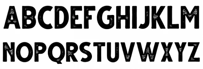 Gutter Rust Schriftart Kleinbuchstaben